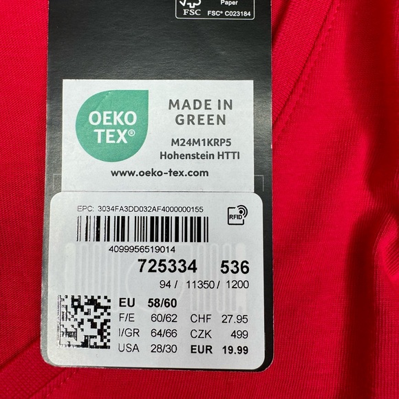 Ulla Popken V-Neck Top Tunic Tee 28 30 Red Cotton NWT - Picture 10 of 11